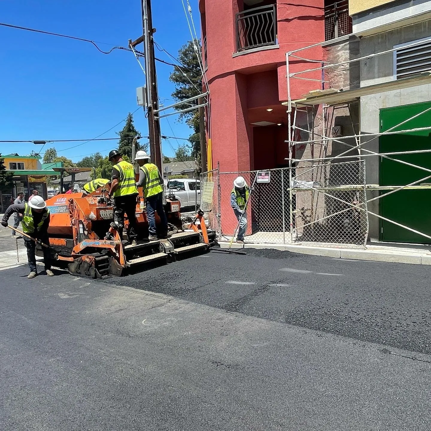 SCUP crew paving a new blacktop road